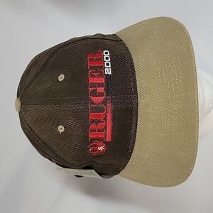NWT Vintage Ruger 2000 Ballcap, Brown/Tan, Adjustable Strap with Metal Grip